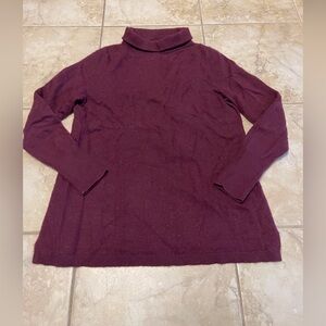 Talbots Pure Cashmere Sweater Women's Burgundy long Sleeve Classic Luxury Sz MP